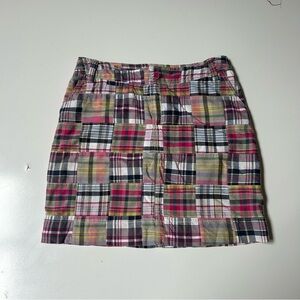 Merona Size 2 Woman’s Patchwork Madras Plaid Skirt Vintage Y2K Preppy Coastal